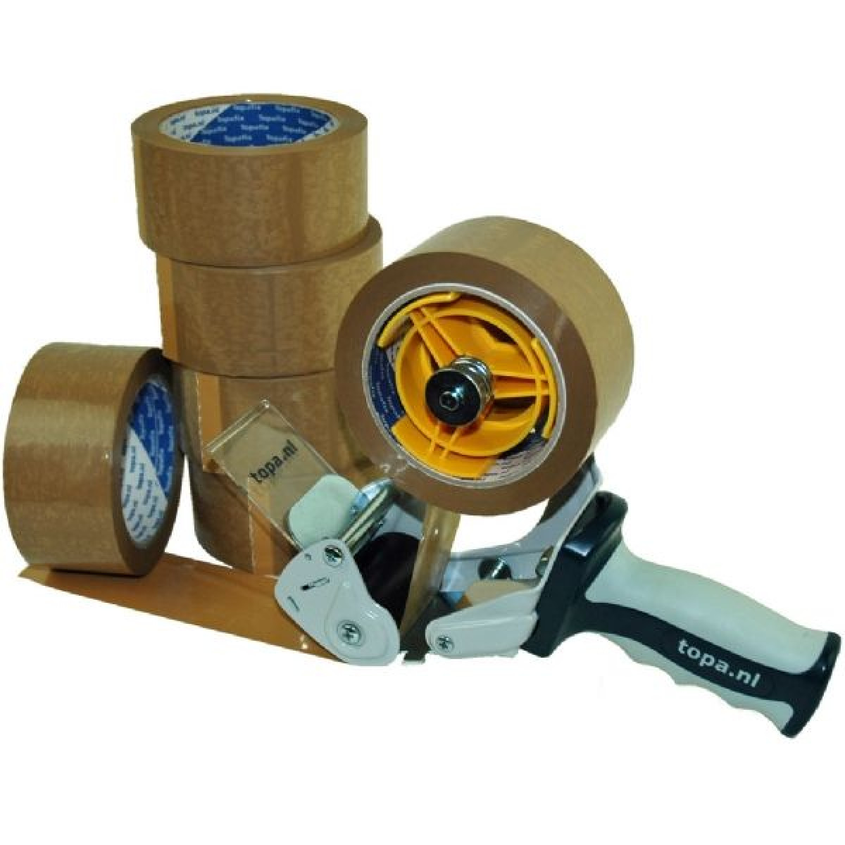 Topafix 6 rol 50/66 bruin met dispenser